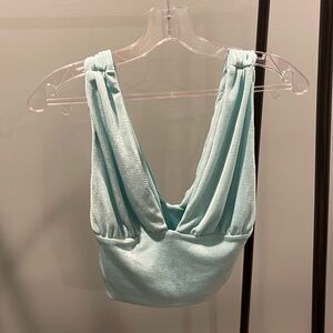 v neck plunge crop top